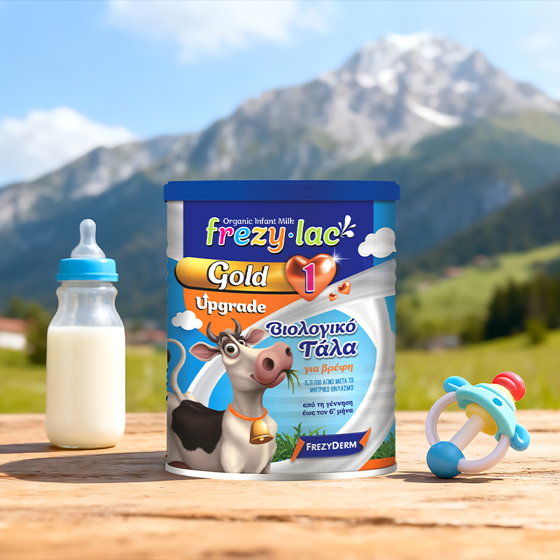 Award-winning Frezylac baby milk packaging design by ABC Design Communication for trusted infant nutrition