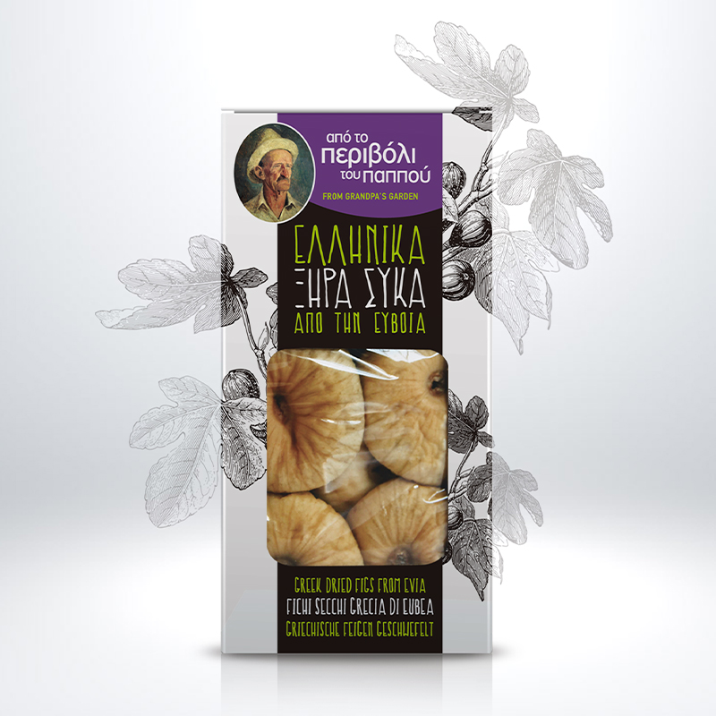 Award-winning Kontos Orchard heritage packaging with engraving-style illustrations by ABC Design Communication