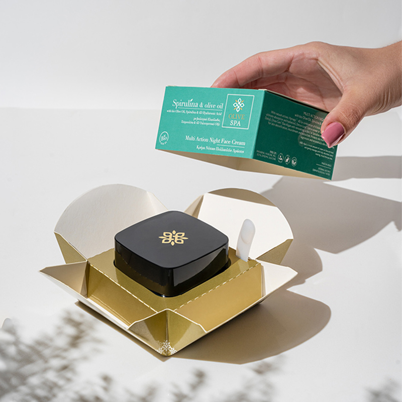 Award-winning Bio Olive Oil cosmetics packaging design by ABC Design Communication with premium visual identity for tourist retail