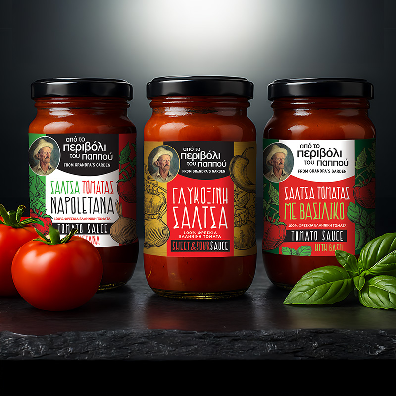 Kontos S.A. tomato sauce packaging redesign by ABC Design Communication