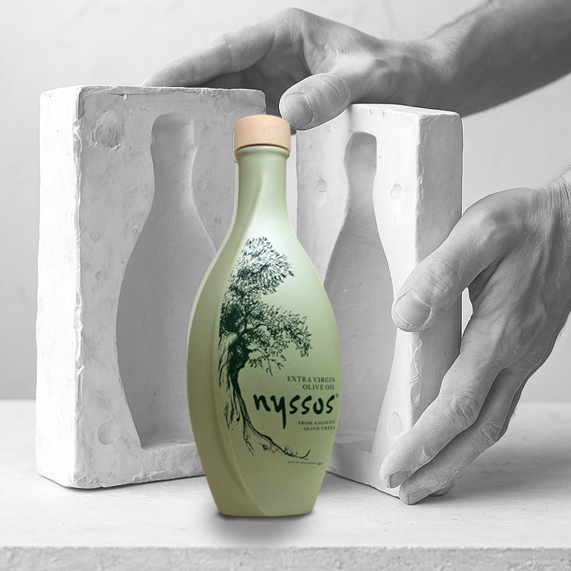 Nyssos premium olive oil award-winning packaging design by ABC Design Communication