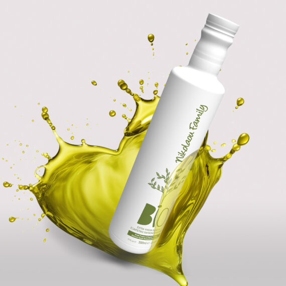 Nikolaou Family Bio Olive Oil packaging design by ABC Design Communication, pure and authentic