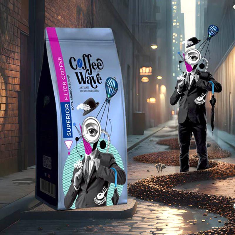 Coffee Wave filter coffee packaging design by ABC Design.