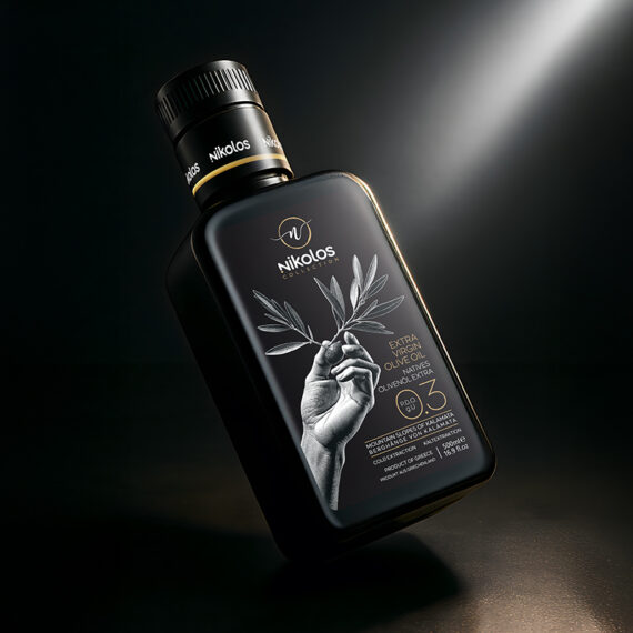 Nikolos Collection premium olive oil packaging design by ABC Design Communication