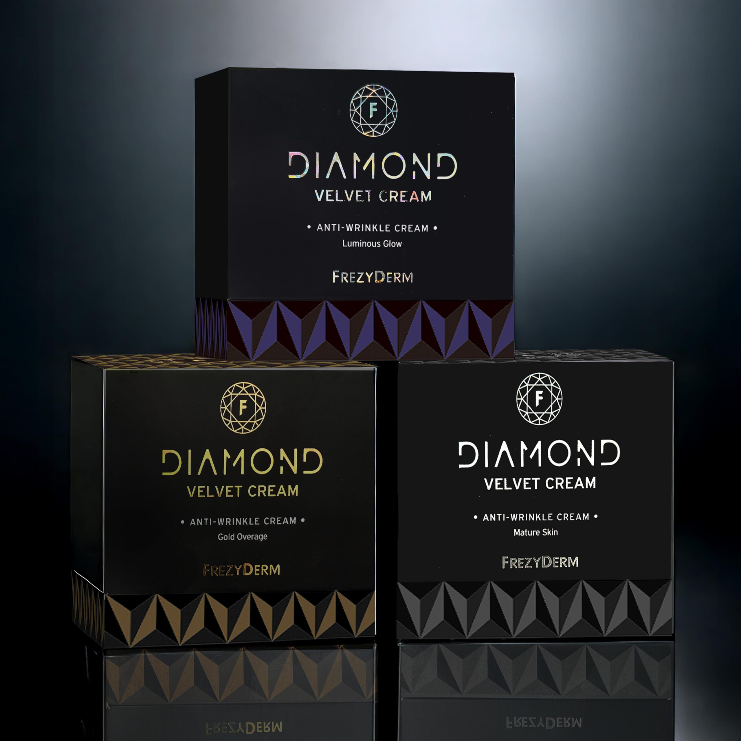 Award-winning premium anti-aging branding and packaging inspired by diamond geometry by ABC Design Communication