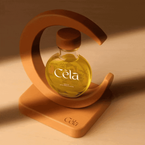Award-winning premium olive oil bottle packaging design by CELA