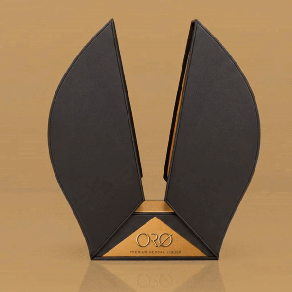 Award-winning ORO luxury liquor packaging design by ABC Design Communication