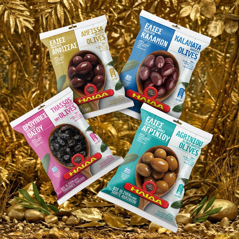 ILIDA Greek Olives packaging design by ABC Design with modern clean style and bold premium branding