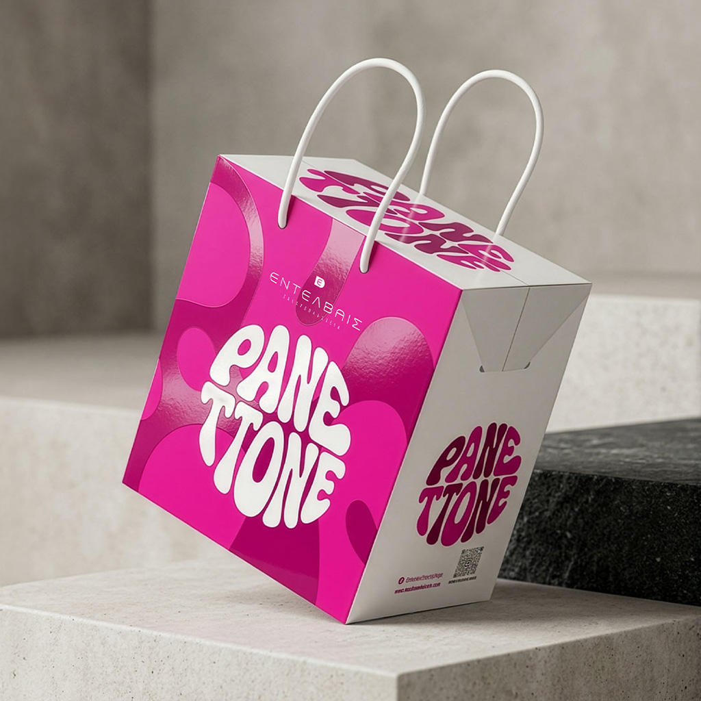 Entelvais Panettone packaging design by ABC Design with bold pop art style and modern typography